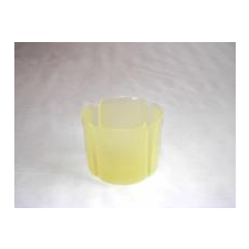  Virágtartó kaspó, szirom formájú, 11 cm, sárga műanyag (212) dekoráció