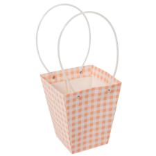  Virágtasak kockás barack 17x20x12cm dekorációs kellék