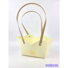  Virágtáska szirmos - Krém dekorációs kellék