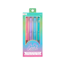 Visszahúzható gél és csillogó tollak, Oh My Glitter!, 4 színből álló készlet toll