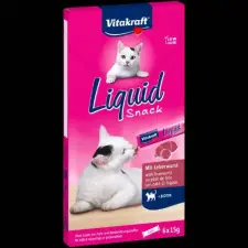  Vitakraft Liquid Snack Liver Sausage+Biotin - jutalomfalat (májas,biotinos) macskák részére  (6x15g) jutalomfalat macskáknak