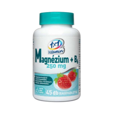 VITAPLUS KFT. 1x1 Vitamin Magnézium  250 mg + B6-vitamin rágótabletta eper ízben 45x vitamin és táplálékkiegészítő