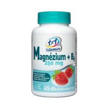 VITAPLUS KFT. 1x1 Vitamin Magnézium 250 mg + B6-vitamin rágótabletta eper ízben 45x vitamin és táplálékkiegészítő