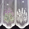 Vitrage LEVENDULAMEZŐ, levendulás, jacquard csipke vitrázsfüggöny anyag - 60 cm