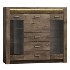  Vitrines komód, kőris sötét, INFINITY 08 bútor