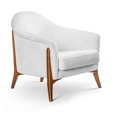  Vittoria Luxus Fotel Fehér Szövet Wenge Lábakkal bútor