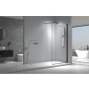 Viva Aqua Max WALK IN Zuhanyfal több méretben - FEKETE profil - 8 mm vízlepergető víztiszta üveg - 200 cm magas