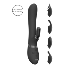 VIVE Chou - akkus, cserélhető fejes csiklókaros vibrátor (fekete) vibrátorok