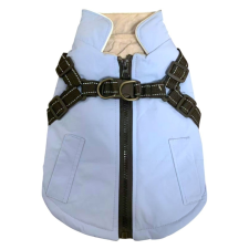  Vízálló bélelt kutyakabát beépített hámmal - Kék - M kutyaruha