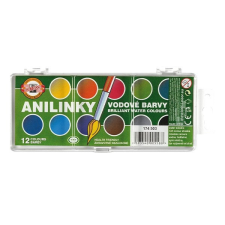  Vízfesték KOH-I-NOOR brillant aquarell kerek 12 darabos kréta, festék és papír