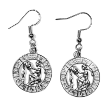  Vízöntő-Horoszkóp fülbevaló, ezüst színű fülbevaló