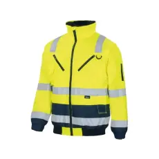 VIZWELL láthatósági 4 az 1 BEN pilótadzseki fluo sárga-tengerkék 3xL vizwell termék