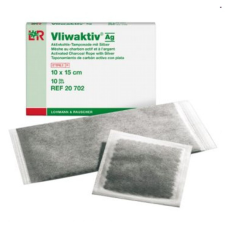VLIWAKTIV kötszer aktív szénnel 10x10 cm gyógyászati segédeszköz