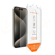 VMAX 2,5D edzett üveg felhelyezést segítő kerettel iPhone 15 Pro Max mobiltelefon kellék