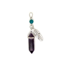  Vogel medál fém toll ametiszt 8x30mm medál