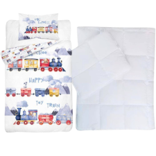  Vonatos ovis ágynemű szett (happy toy train) babaágynemű, babapléd