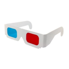  Vörös cián 3D szemüveg - Papírkeretes fehér 3d szemüveg