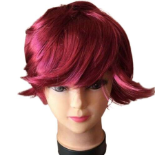  VÖRÖS Rövid Egyenes Tépett Buli Paróka, 6367A P67 paróka