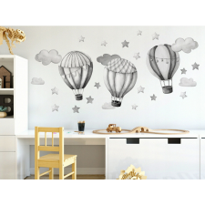 Vulpi Gyerek falmatricák Baloons Grey 100x90 cm gyerekszoba dekoráció