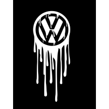  VW logó 21cm x 8.5cm fehér autó dekoráció