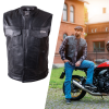 W-Tec Bőr motoros mellény W-TEC Delasola fekete 6XL