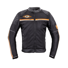 W-Tec Férfi motoros kabát W-TEC 2Stripe fekete-bézs-narancs M motoros kabát