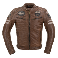 W-Tec Motoros bőrdzseki W-TEC Milano barna 6XL motoros kabát