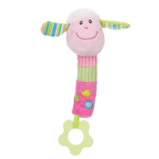 W-web Baby plüss csörgő - rózsaszín bárány - 20cm plüssfigura