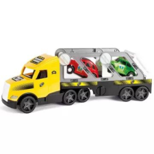 Wader : magic truck action retro autószállító kamion kisautókkal - 79 cm autópálya és játékautó