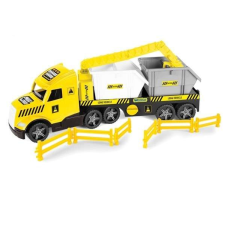 Wader Magic Truck Technic - Világító kamion konténerekkel 80cm autópálya és játékautó