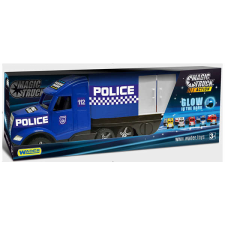Wader Magic Truck - Világító rendőrkamion 80cm autópálya és játékautó
