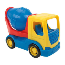 Wader : tech truck betonkeverő - 24 cm, színes autópálya és játékautó
