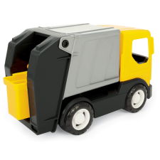 Wader Tech Truck szemetesautó - Sárga/szürke autópálya és játékautó