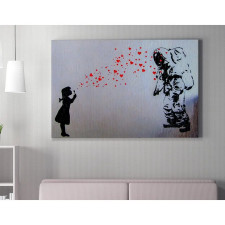 Wallity Banksy dekoratív vászonfestmény, 70x100 cm, keretezett dekoráció