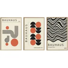  Wallity Dekoratív Keretezett MDF Festmény (3 Részes) Színes Artvmodel26-Ahsap grafika, keretezett kép