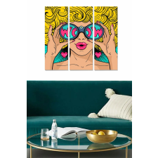  Wallity Dekoratív MDF kép (3 részes) Többszínű MDF489497344 grafika, keretezett kép