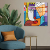 Wallity Elegáns dekoratív edzett üvegfestmény, 70 x 70 cm | 100% edzett üveg, 4 mm vastag | Tökéletes modern lakberendezéshez és művészeti megjelenítéshez