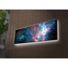 Wallity LED-es világítóvászon festmény, 30x90 cm, Velúr, Fakeret dekoráció
