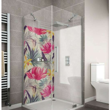  Wallplex fürdőszobai dekorpanel Trópusi virágok pink 120 cm x 200 cm tapéta, díszléc és más dekoráció