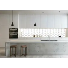 Wallplex Wallplex konyhahátfal Fehér Hexagon tapéta, díszléc és más dekoráció