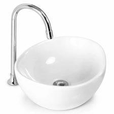 Water Fun ASTI || Pultra helyezhető mély mosdókagyló, kerámia, fehér, kerek szaniter