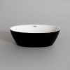 Water Fun OVAL szabadon álló fürdőkád, fekete-fehér, 170x80x58 cm
