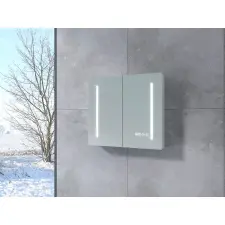 Water Fun Sevilla || White kétajtós, tükrös szekrény, LED világítással 80 cm fürdőszoba bútor
