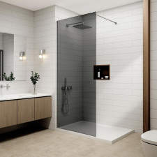 Water Fun Walk-in Chrome zuhanyfal, füstüveggel 100, 200cm, 8mm, NANO kád, zuhanykabin