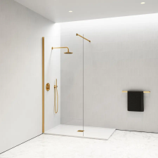 Water Fun Walk-in || Gold zuhanyfal 120, 200cm, 8mm, NANO kád, zuhanykabin