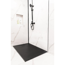 WaterFun Cagliari Black 80x120x2,6 cm szögletes, SMC zuhanytálca kád, zuhanykabin