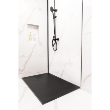 WaterFun Cagliari Black 80x120x2,6 cm szögletes, SMC zuhanytálca kád, zuhanykabin