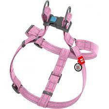 WAU DOG WAUDOG Re-Cotton Harness (S) - hám újrahasznosított pamutból (QR kódos, fényvisszaverő csíkkal, pink) kutyák részére (40-55cm/15mm) nyakörv, póráz, hám kutyáknak