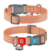 WAU DOG WAUDOG Re-cotton, Reflective Dog collar (M) - nyakörv, újrahasznosított pamutból (QR kódos, fényvisszaverő csíkkal, narancssárga) kutyák részére (28-40cm/20mm)
