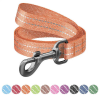 WAU DOG WAUDOG Re-cotton, Reflective Dog Leash (L-XXL) - póráz, újrahasznosított pamutból (narancssárga, fényvisszaverő csíkkal) kutyák részére (25mm/150cm)